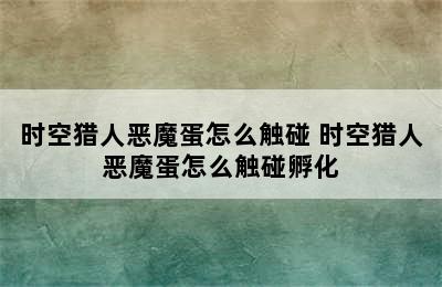 时空猎人恶魔蛋怎么触碰 时空猎人恶魔蛋怎么触碰孵化